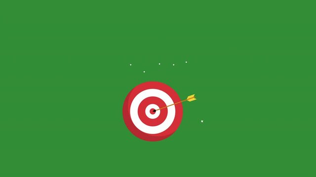 target transition icon animation.4K Video motion Animation.Flies Up and Falls down.