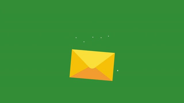 envelope transition icon animation.4K Video motion Animation.Flies Up and Falls down.