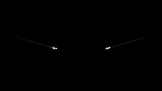 details of switched on led lights of anonymous prestigious luxury modern car. Car flashing light with blinking indicator. Car Blinker Light, car light blinking on continuously.
