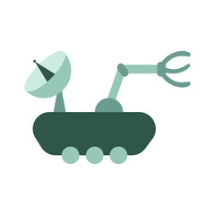 Obraz premium outer space expeditions equipment. a rover illustration in flat cartoon style. colored science object in vector graphic for educational and outer space design elements.