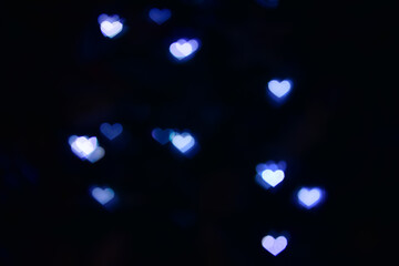 Blue bokeh in the shape of a heart. Overlay. Valentine's Day