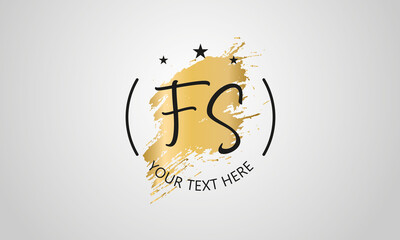 Fototapeta na wymiar Handwritten feminine FS letter logo vector template design