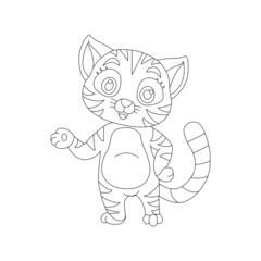 Kitty Cat outline coloring page for kids