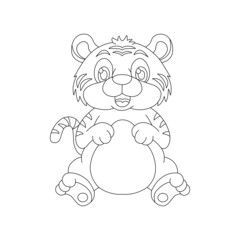 Kitty Cat outline coloring page for kids