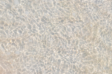 Texture of clear sandbank water Holbox island beach in Mexico.