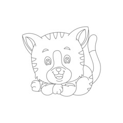 Kitty Cat outline coloring page for kids