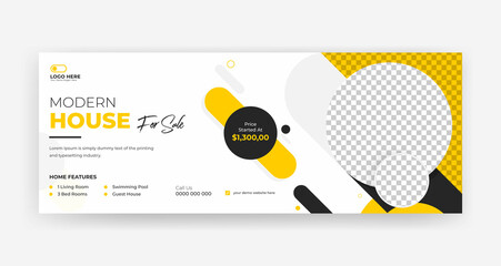 Real estate social media cover banner design, real estate web banner design template
