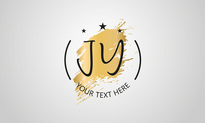 Handwritten feminine JY letter logo vector template design