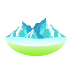 Minimal Natural Mountain Spring water logo design Label template in white background