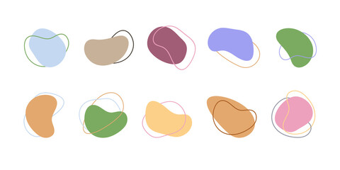 Abstract frame set liquid form geometric spot