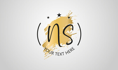 Handwritten feminine NS letter logo vector template design