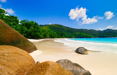The Beach Anse Lazio, Praslin - Seychelles Island, Indian Ocean, Africa