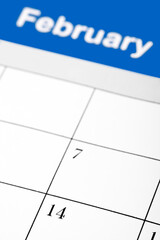 Valentine's Day is in Focus on Blue February Calendar Page