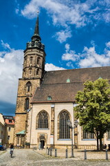Fototapeta na wymiar bautzen, deutschland - fleischmarkt mit domkirche