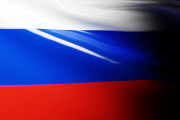 3D illustration of the national waving flag of Russia. Country symbol.