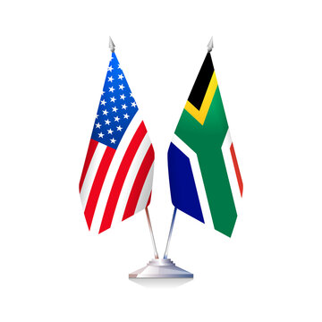 Flags of USA and South Africa. Vector illustration