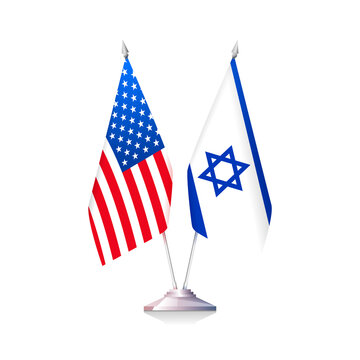 Flags of USA and Israel. Vector illustration