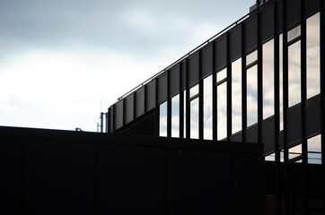 sky reflection on the building