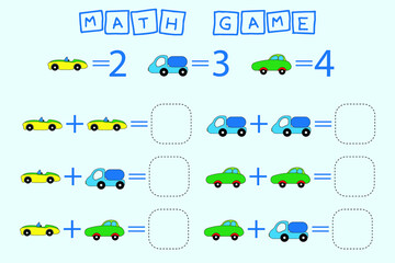 Obraz premium worksheet vector design, task to calculate the answer and connect to the correct number. Logic game for children. 