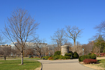 Fototapeta premium Air Duct Tower (1928), stone tower on western slope of Capitol Grounds. Washington, D.C. in United States