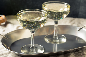 Cold Refreshing Bubbly Champagne in a Coupe Glass