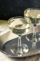 Cold Refreshing Bubbly Champagne in a Coupe Glass