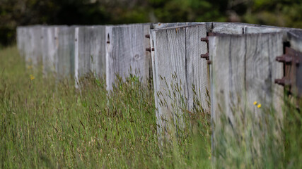Weathered Wooden Guardrail Protecting the Roadway Along the Blue Ridge Parkway