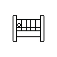 Baby crib bed outline vector design