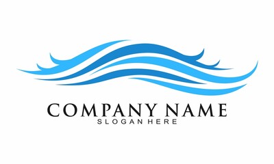 Ocean wave illustration vector logo