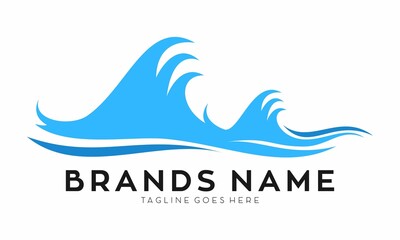 Sea wave roll illustration vector logo