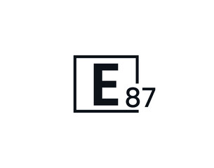 E87, 87E Initial letter logo