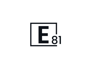 E81, 81E Initial letter logo