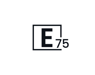 E75, 75E Initial letter logo