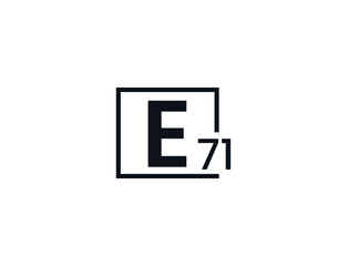 Obraz premium E71, 71E Initial letter logo