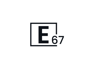 E67, 67E Initial letter logo