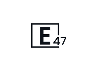 E47, 47E Initial letter logo