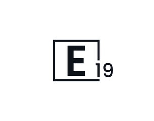 E19, 19E Initial letter logo