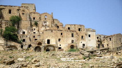 ITALY-Craco, from a ghost town to a film set in the Basilicata region. In 1963, the historic center began to undergo depopulation due to a landslide