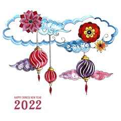 Elegant 2022 chinese new year greeting card design