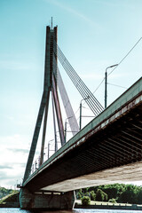 Cable-stayed bridge in Riga, Latvia.