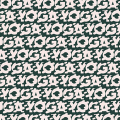 seamless pattern from word yoga. Vector illustration