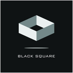 square vector illustration with 3D 