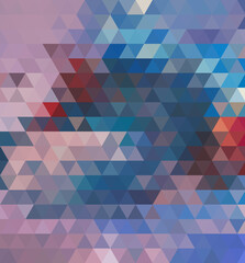 Blue, purple, pink geometric pattern, triangles background, polygonal design.