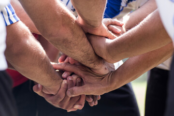 hands together for teamwork