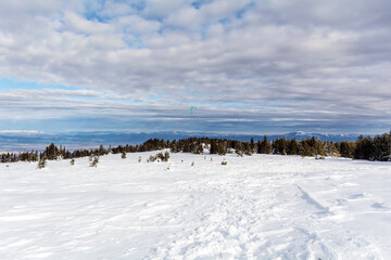 Beautiful Winter Snowy  Mountain Landscape from Bulgaria ,Vitosha  Mountain