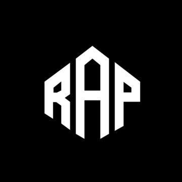 RAP letter logo design with polygon shape. RAP polygon and cube shape logo design. RAP hexagon vector logo template white and black colors. RAP monogram, business and real estate logo.