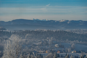Zimowa panorama z widokiem na góry