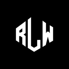 RLW letter logo design with polygon shape. RLW polygon and cube shape logo design. RLW hexagon vector logo template white and black colors. RLW monogram, business and real estate logo.
