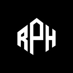 RPH letter logo design with polygon shape. RPH polygon and cube shape logo design. RPE hexagon vector logo template white and black colors. RPH monogram, business and real estate logo.