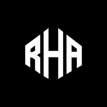 RHA letter logo design with polygon shape. RHA polygon and cube shape logo design. RHA hexagon vector logo template white and black colors. RHA monogram, business and real estate logo.